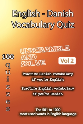 English - Danish Vocabulary Quiz - Match the Words - Volume 2 Cover Image