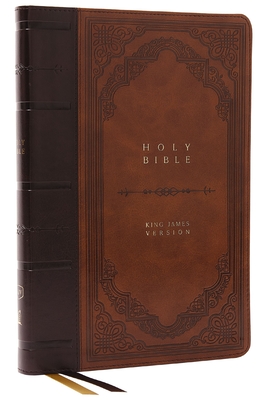 KJV Holy Bible: Giant Print Thinline Bible, Brown Leathersoft, Red Letter, Comfort Print: King James Version (Vintage Series) Cover Image