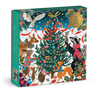 Victoria Ball Woodland Tree Trimming 500 Piece Foil Puzzle | Red