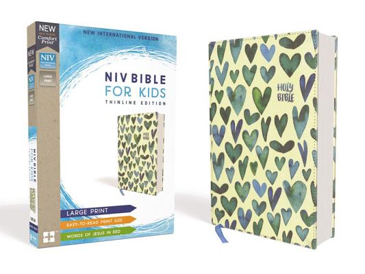 Niv, Bible for Kids, Large Print, Cloth Over Board, Teal, Red Letter, Comfort Print: Thinline Edition By Zondervan Cover Image
