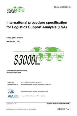 S3000L, International procedure specification for Logistics Support Analysis (LSA), Issue 2.0: S-Series 2021 Block Release Cover Image