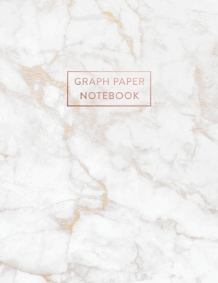 Graph Paper Notebook: Gold Grey Marble - 8.5 x 11 - 5 x 5 Squares per inch - 100 Quad Ruled Pages - Cute Graph Paper Composition Notebook fo Cover Image