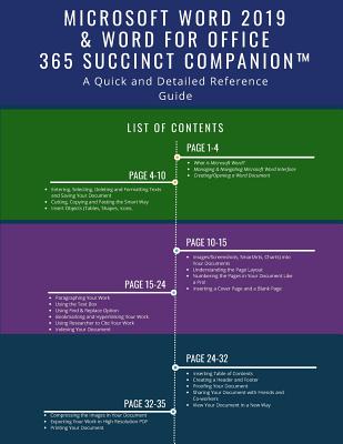 Microsoft Word 2019 & Word for Office 365 Succinct Companion(tm): A Quick and Detailed Reference Guide By Succinct Companion Cover Image