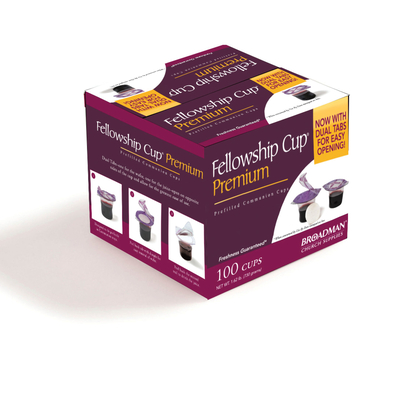 Fellowship Cup(r) Premium - Prefilled Communion Cups (100 Count): Includes Juice and Wafer with Dual Tabs for Easy Opening Cover Image
