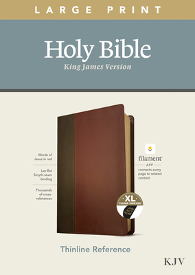 KJV Large Print Thinline Reference Bible, Filament Enabled Edition (Red Letter, Leatherlike, Brown/Mahogany, Indexed) Cover Image