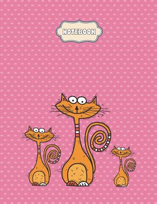 Notebook: Cute cat on pink cover and Dot Graph Line Sketch pages, Extra large (8.5 x 11) inches, 110 pages, White paper, Sketch, By Cutie Cat Cover Image