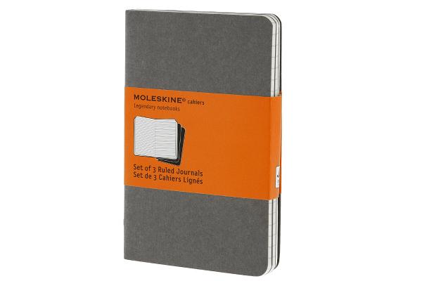 Moleskine Cahier Journal (Set of 3), Pocket, Ruled, Pebble Grey, Soft Cover (3.5 x 5.5) (Cahier Journals) Cover Image