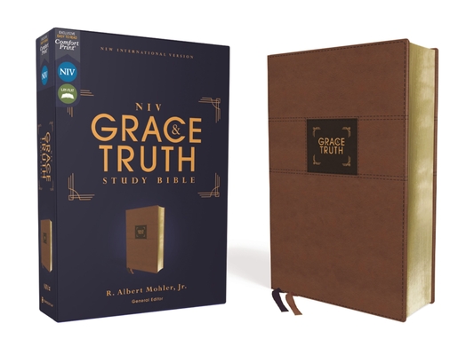 Niv, the Grace and Truth Study Bible (Trustworthy and Practical Insights), Leathersoft, Brown, Red Letter, Comfort Print Cover Image