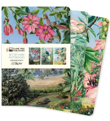 Kew Gardens: Marianne North Set of 3 Midi Notebooks (Midi Notebook Collections) By Flame Tree Studio (Created by) Cover Image