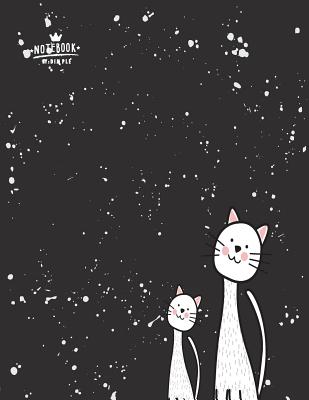 Notebook: Cats on black cover and Dot Graph Line Sketch pages, Extra large (8.5 x 11) inches, 110 pages, White paper, Sketch, Dr Cover Image