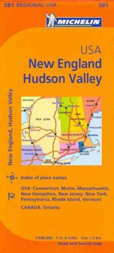 Michelin Usa: New England, Hudson Valley Map 581 (Maps/Regional (Michelin)) Cover Image