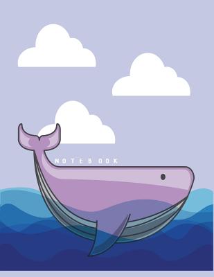 Notebook: Whale on purple cover and Dot Graph Line Sketch pages, Extra large (8.5 x 11) inches, 110 pages, White paper, Sketch, Cover Image