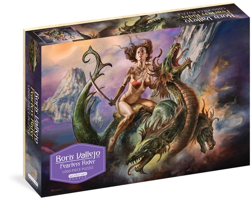 Boris Vallejo Fearless Rider 1,000-Piece Puzzle: for Adults Fantasy Dragon Gift Jigsaw 26 3/8” x 18 7/8” By Workman Publishing, Boris Vallejo Cover Image