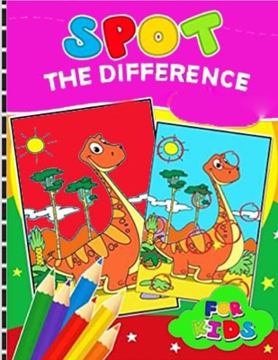 Spot the difference for Kids: coloring book and Adults with Fun, Easy, and Relaxing (Coloring Books and Activity Books for Adults and Kids 2-4 4-8 8 Cover Image