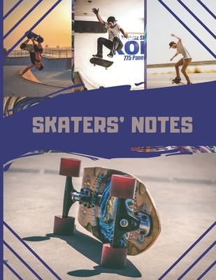 Skater's Notes: cahier de note pour skater / skateur avec photo de tricks en skate -- Coloris bleu marine Cover Image
