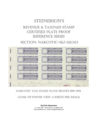 Steenerson's Revenue & Taxpaid Stamp Certified Plate Proof Reference Series - Narcotic 1 & 2-QUAD Cover Image