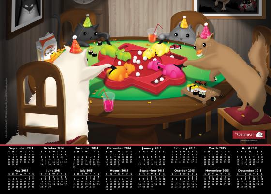 The Oatmeal 2014-15 16-Month Calendar Poster Cover Image