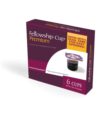 Fellowship Cup(r) Premium - Prefilled Communion Cups (6 Count): Includes Juice and Wafer with Dual Tabs for Easy Opening Cover Image