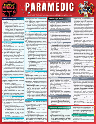 Paramedic: A Quickstudy Laminated Reference Guide Cover Image