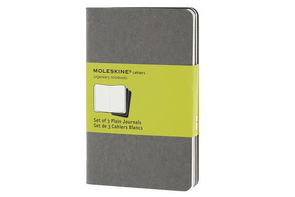 Moleskine Cahier Journal (Set of 3), Pocket, Plain, Pebble Grey, Soft Cover (3.5 x 5.5) (Cahier Journals) By Moleskine Cover Image