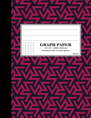 Graph Paper 4 Squares Per Inch: 1/4 Inch Squares Graphing Quad Ruled Composition Notebook Cover Image