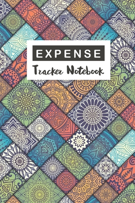 Expense Tracker Notebook: Diagonal Floral Tiles Cover - Personal Cash Management - Daily Expense Tracker Organizer Log Book - Small Business Fin Cover Image