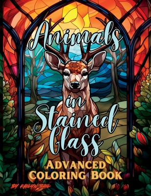 Animals in Stained Glass Advanced Coloring Book Cover Image