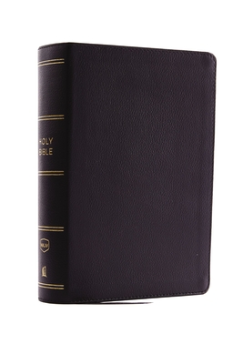 NKJV, Compact Single-Column Reference Bible, Genuine Leather, Black, Red Letter Edition, Comfort Print Cover Image