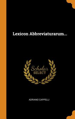 Cover for Lexicon Abbreviaturarum...