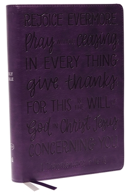 Kjv, Large Print Center-Column Reference Bible, Verse Art Cover Collection, Leathersoft, Purple, Red Letter, Comfort Print: Holy Bible, King James Ver By Thomas Nelson Cover Image