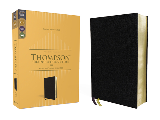 Kjv, Thompson Chain-Reference Bible, European Bonded Leather, Black, Red Letter, Comfort Print By Frank Charles Thompson (Editor), Zondervan Cover Image