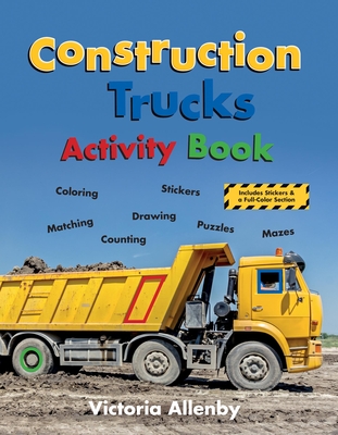 Construction Trucks Activity Book Cover Image