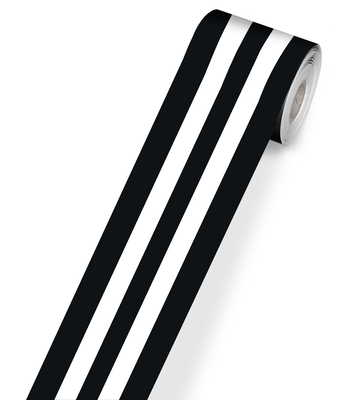 Industrial Chic Black & White Stripes Rolled Straight Borders Cover Image