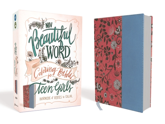 NIV, Beautiful Word Coloring Bible for Teen Girls, Imitation Leather, Pink/Blue: Hundreds of Verses to Color Cover Image