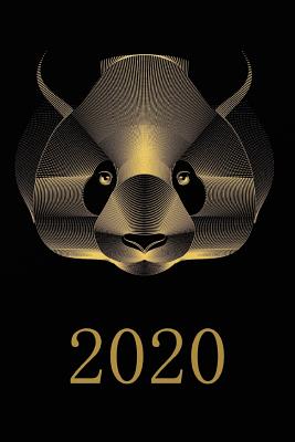 2020: Schwarz Gold Panda Design Kalender - Wochenplaner - Zielsetzung - Zeitmanagement - Produktivität - Terminplaner - Term Cover Image