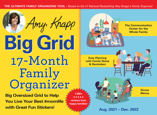 2022 Amy Knapp's Big Grid Family Organizer Wall Calendar: August 2021-December 2022 Cover Image