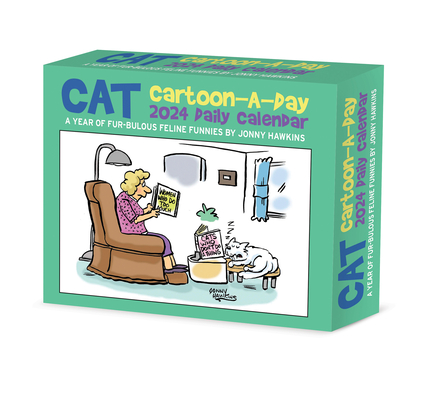 Cat Cartoon-A-Day by Jonny Hawkins 2024 6.2 X 5.4 Box Calendar Cover Image