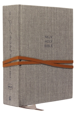 NKJV, Journal the Word Reference Bible, Cloth Over Board, Gray, Red Letter Edition, Comfort Print: Let Scripture Explain Scripture. Reflect on What Yo Cover Image