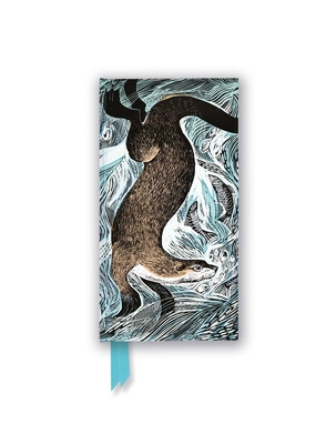Angela Harding: Fishing Otter (Foiled Slimline Journal) (Flame Tree Slimline Journals)
