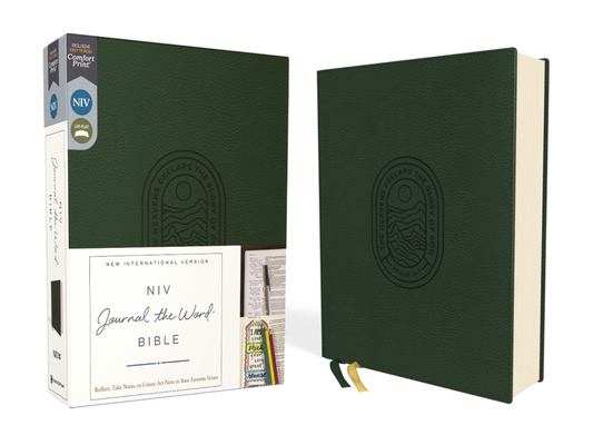 Niv, Journal the Word Bible (Perfect for Note-Taking), Leathersoft, Green, Red Letter, Comfort Print: Reflect, Take Notes, or Create Art Next to Your Cover Image