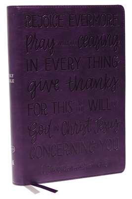 KJV Large Print Bible W/ 53,000 Cross References, Purple Leathersoft with Thumb Index Red Letter, Comfort Print: Holy Bible, King James Version (Verse By Thomas Nelson Cover Image