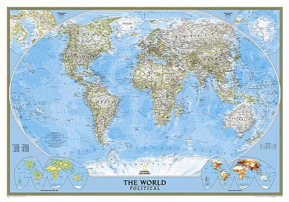 National Geographic World Wall Map - Classic (43.5 X 30.5 In) (National Geographic Reference Map) By National Geographic Maps Cover Image