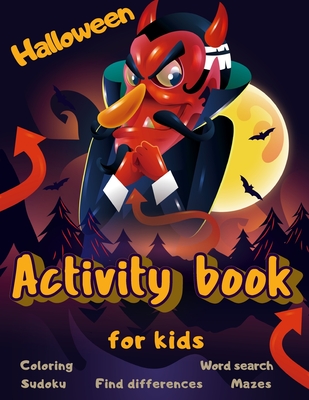 Halloween Activity Book Coloring Mazes Sudoku Word search Find