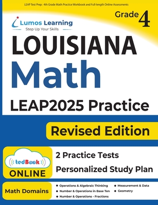 LEAP Test Prep: 4th Grade Math Practice Workbook and Full-length Online Assessments: LEAP Study Guide Cover Image