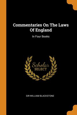 Cover for Commentaries On The Laws Of England