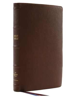 Nkjv, Thinline Reference Bible, Large Print, Premium Goatskin Leather, Brown, Premier Collection, Comfort Print By Thomas Nelson Cover Image