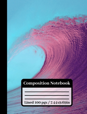 Composition Notebook: Purple Wave Beach Notebook For Students 100 Pages College Ruled Paper 7'44 X 9'69 Cover Image