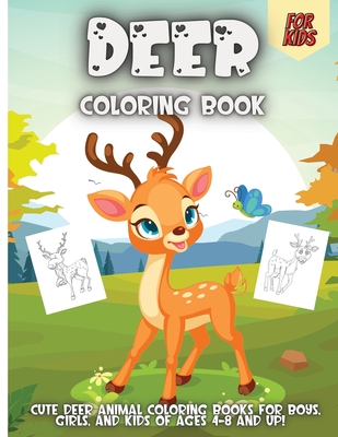 Deer Coloring Book For Kids Deer Coloring Pages For Preschoolers Over 30 Pages To Color Perfect Cute Deer Animal Coloring Books For Boys Girls Paperback Trident Booksellers And Cafe