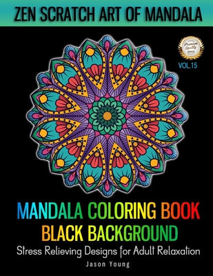 mandala coloring book black background  zen scratch art of