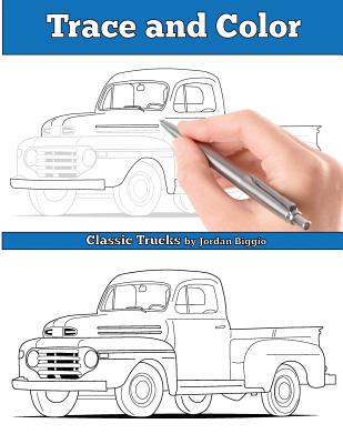 Trace and Color: Classic Trucks: Adult Activity Book Cover Image